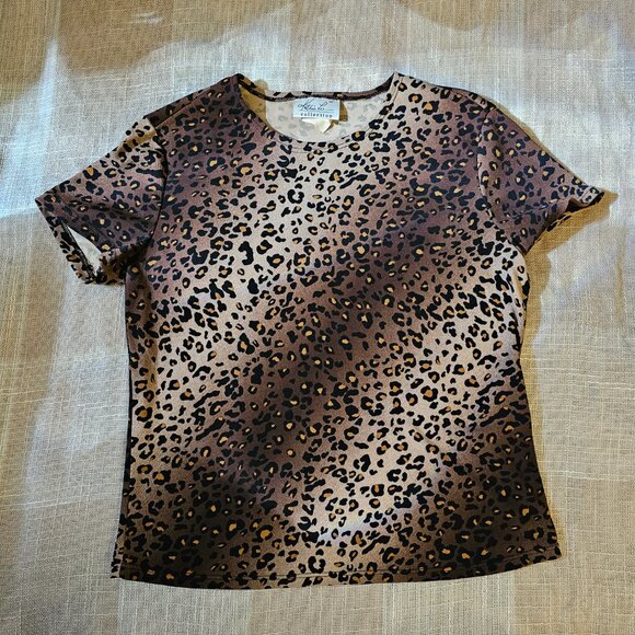 y2k Mobwife McBling Safaricore Indie Sleeze Sporty Cheetah Print Babydoll Tee - Picture 6 of 9